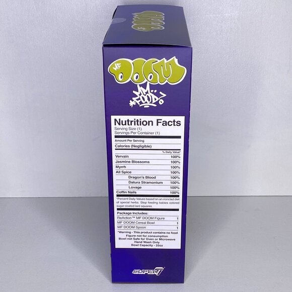 MF Doom Super7 3.75" ReAction Figure Cereal Box Bowl & Spoon Exclusive IN HAND - Picture 4 of 6